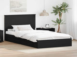 Storage Bed with Headboard Black 100 x 200 cm Engineered Wood 3411237