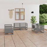 Garden Lounge Set Grey Solid Pinewood Modular Garden Lounge Set 3075441