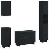 4 Piece Bathroom Cabinet Set EDE Black Engineered Wood 3417901