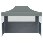 Professional Folding Party Tent with 3 Sidewalls 3x4 m Steel Anthracite 48896