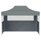 Professional Folding Party Tent with 3 Sidewalls 3x4 m Steel Anthracite 48896