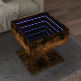 Coffee Table with LED Smoked Oak 50x50x45 cm Engineered Wood 847529
