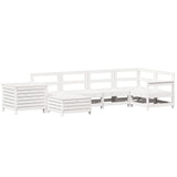 7 Piece Garden Sofa Set White Solid Wood Pine 3250977