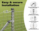 Ground Spike Fence Post 52 pcs Silver Powder-Coated Steel 3350208