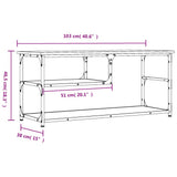 TV Cabinet Smoked Oak 103x38x46.5 cm Engineered Wood and Steel 831825