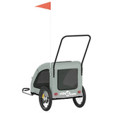 Pet Bike Trailer Grey Oxford Fabric and Iron 93986