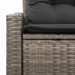 Garden Sofa with Cushion Grey 123 x 62 x 69cm Poly Rattan 42006784