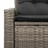 Garden Sofa with Cushion Grey 123 x 62 x 69cm Poly Rattan 42006784