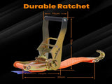 4X Heavy Duty Ratchet Ties Down Straps 38mm 2.9Meter Lashing Cargo Luggage 2Ton 68110443