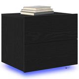 Bedside Cabinet Black Oak 50 x 39 x 41 cm Engineered Wood 863076
