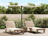 Garden Parasol with Aluminium Pole 180x110 cm Sand White 47329