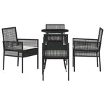 Garden Dining Set 5 pcs Black Poly rattan 3334942