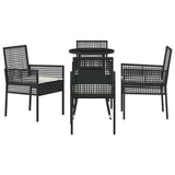 Garden Dining Set 5 pcs Black Poly rattan 3334942