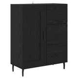 Highboard with Drawer 2 pcs Black oak Engineered Wood and Glass 3416159