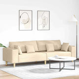 Fabric Sofa with Cushion Cream 208 cm Fabric 3335149