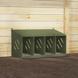 Chicken Nesting Box with 4 Compartments Olive Green Metal 864343