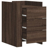 Bedside Cabinet Brown Oak 45x50x65 cm Engineered Wood 848310