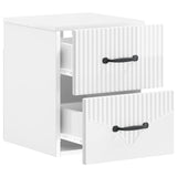 Wall-Mounted Bedside Cabinet with Drawer 2 pcs High Gloss White 898984