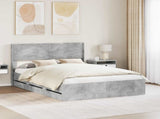 Bed Frame with Storage and Headboard Concrete Grey 160 x 200 cm 3414290