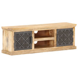 TV Cabinet with Steel Doors 120x30x40cm Solid Mango Wood 289095