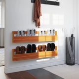 Wall-mounted Shoe Racks 2 pcs Wax Brown 110x8.5x23.5 cm Solid Wood Pine 844490