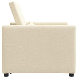 Pull out Sofa Bed Single Cream 90 x 165 x 87 cm Fabric 42002691