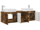 Bathroom Cabinet Set 3 pcs Smoked Oak 53 x 35 x 63 cm 3405662