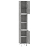 Bathroom Cabinet Concrete Grey 30x30x190 cm Engineered Wood 831536