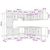 14 Piece Kitchen Cabinet Set "Lucca" Gloss White Engineered Wood 3314983