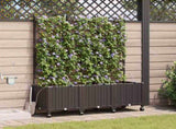 Garden Planter with Irrigation&Wheels 3 pcs Brown PP 3423091