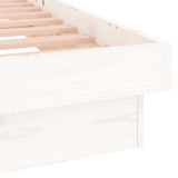 LED Bed Frame without Mattress White Small Single Solid Wood 819998
