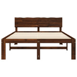 Double Bed Frame with Headboard ROSTOCK Dark Brown 150 x 200 cm 3405461