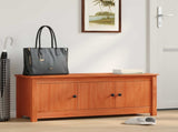 Shoe Cabinet Wax Brown 110 x 38 x 45.5 cm Solid Pine Wood 869928