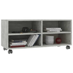 TV Cabinet with Castors Concrete Grey 90x35x35 cm Engineered Wood 800184