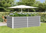 Planter Light Grey 160 x 80 x 75 cm Steel 42018141