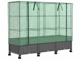 Garden Planter with Greenhouse Cover&Wheels 3 pcs Light Grey PP 3423069