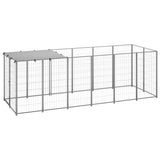 Dog Kennel Silver 330x110x110 cm Steel 150786