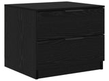 Bedside Cabinet 2 pcs Black Oak 45 x 39 x 50cm Engineered Wood 880509