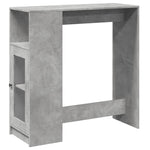 ZNTS Bar Table with Racks Concrete Grey 101x40x103.5 cm Engineered Wood 854367