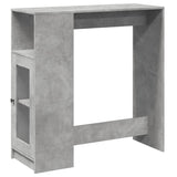 ZNTS Bar Table with Racks Concrete Grey 101x40x103.5 cm Engineered Wood 854367