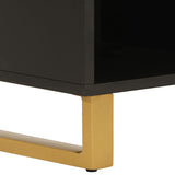 Side Cabinet Brown and Black 80x33.5x75 cm Solid Wood Mango 356810