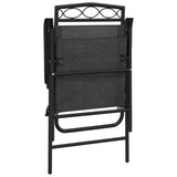 Folding Garden Chairs 2 pcs Melange Grey Steel and Textilene 360200