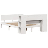 Bookcase Bed without Mattress White 140x190cm Solid Wood Pine 3322629