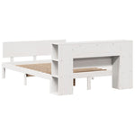 ZNTS Bookcase Bed without Mattress White 120x200cm Solid Wood Pine 3322631