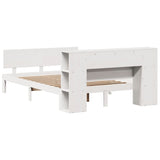 Bookcase Bed without Mattress White 140x200cm Solid Wood Pine 3322633