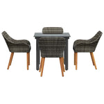 Garden Dining Set with Cushion 5 pcs Grey Poly Rattan 3261685