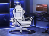 Computer Gaming Chair, PU Leather Desk Chair with Footrest, Swivel Task Chair with 135&deg Reclining T3398P343088