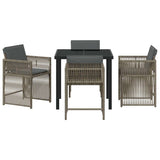 Garden Dining Set 5 pcs Grey Poly Rattan 3380777