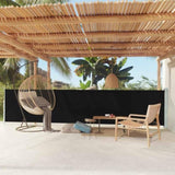 Patio Retractable Side Awning 117x600 cm Black 317946