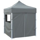 Professional Folding Party Tent with 4 Sidewalls 2x2 m Steel Anthracite 48885